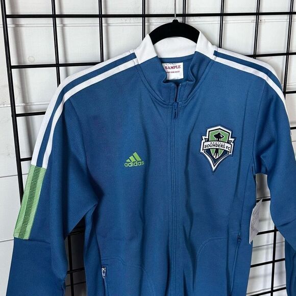 Seattle Sounders Original Sample Full Zip Jacket Size M Green & Blue 3 Stripe NW - Picture 4 of 9